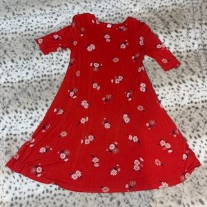 adorable red-orange “Old Navy” floral dress